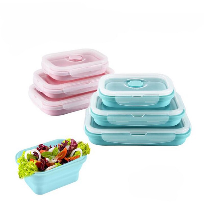 SILICONE LUNCH BOX SET 3 IN 1 KOTAK MAKAN LIPAT SILIKON FOLDABLE