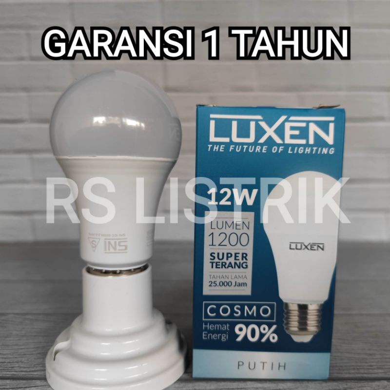 LUXEN LAMPU LED BULB 12W 12 WATT COSMO PUTIH 6500K COOL DAYLIGHT