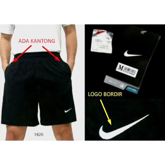 CELANA NIKE HITAM/NAVY POLOS BERKANTONG GRADE ORI emyu.id