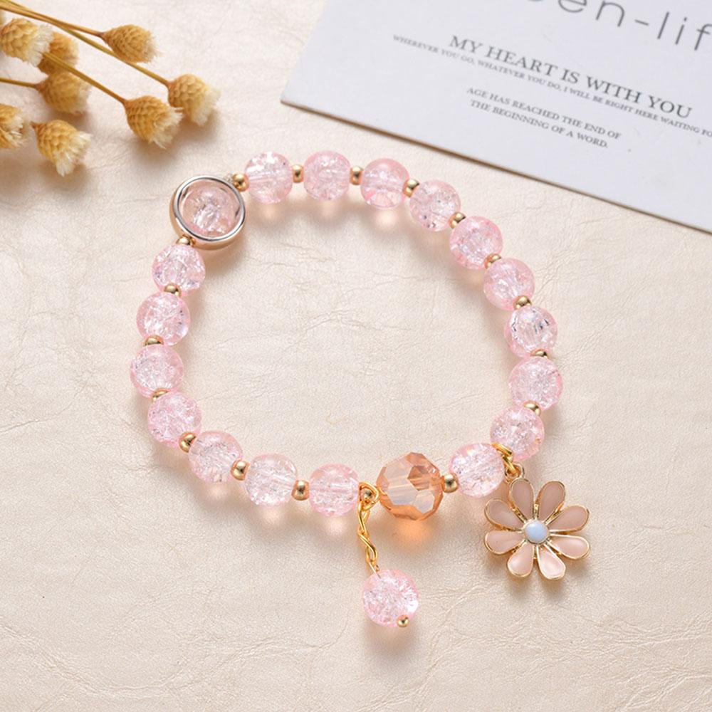 Top Daisy Kecil Gelang Baru Rantai Tangan Warna-Warni Perhiasan Fashion Pesona Cuff Bangles