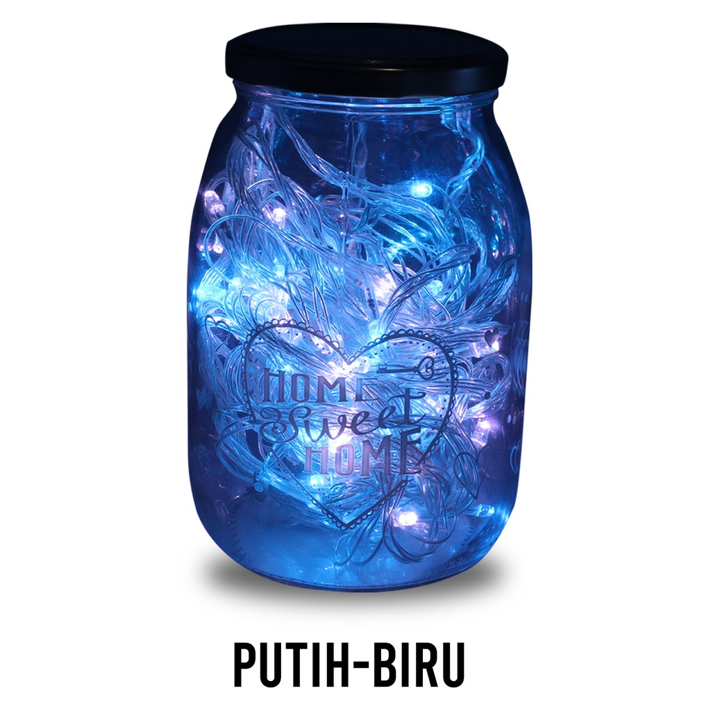 FygaleryMedan Lampu Tumblr Xeron 10 Meter Packing BOX Lampu Natal Lampu Led Lampu Hias Dekorasi-Putih-Biru Kotak