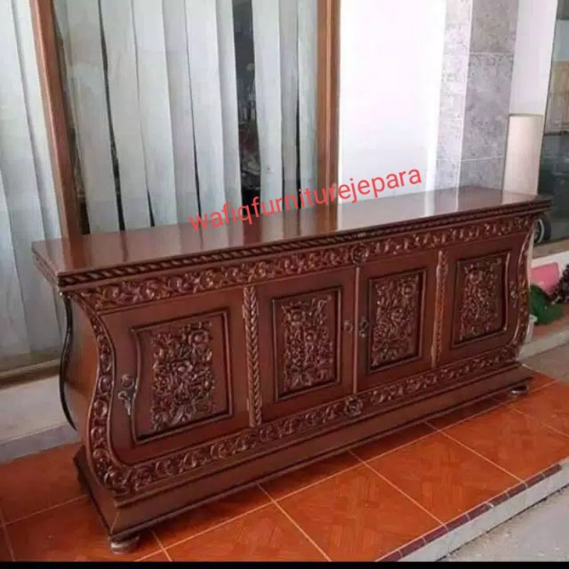 bufet TV bufet biola kayu jati Jepara