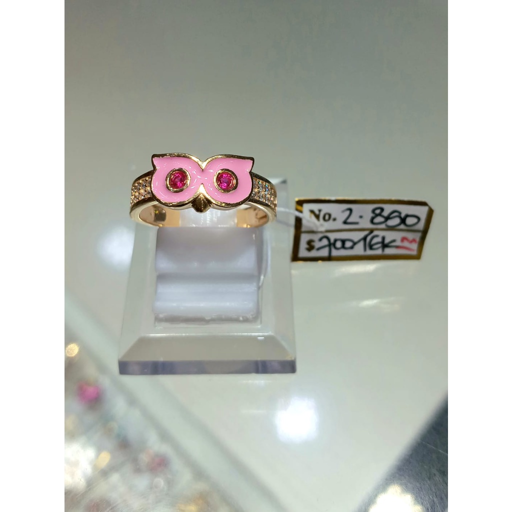 Cincin Emas Fashion Mask Pink Kadar 70% 2.89 Gram Size 13