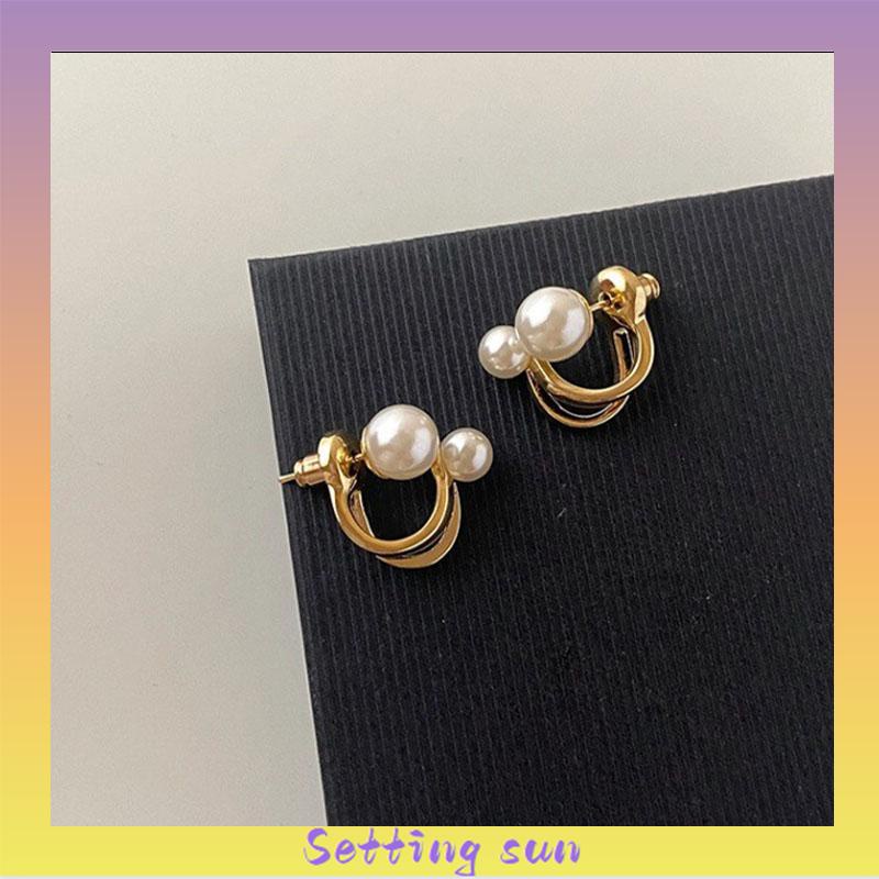 Anting Stud S925 Silver Needle Aksen Mutiara Gaya Korea Untuk Wanita TN