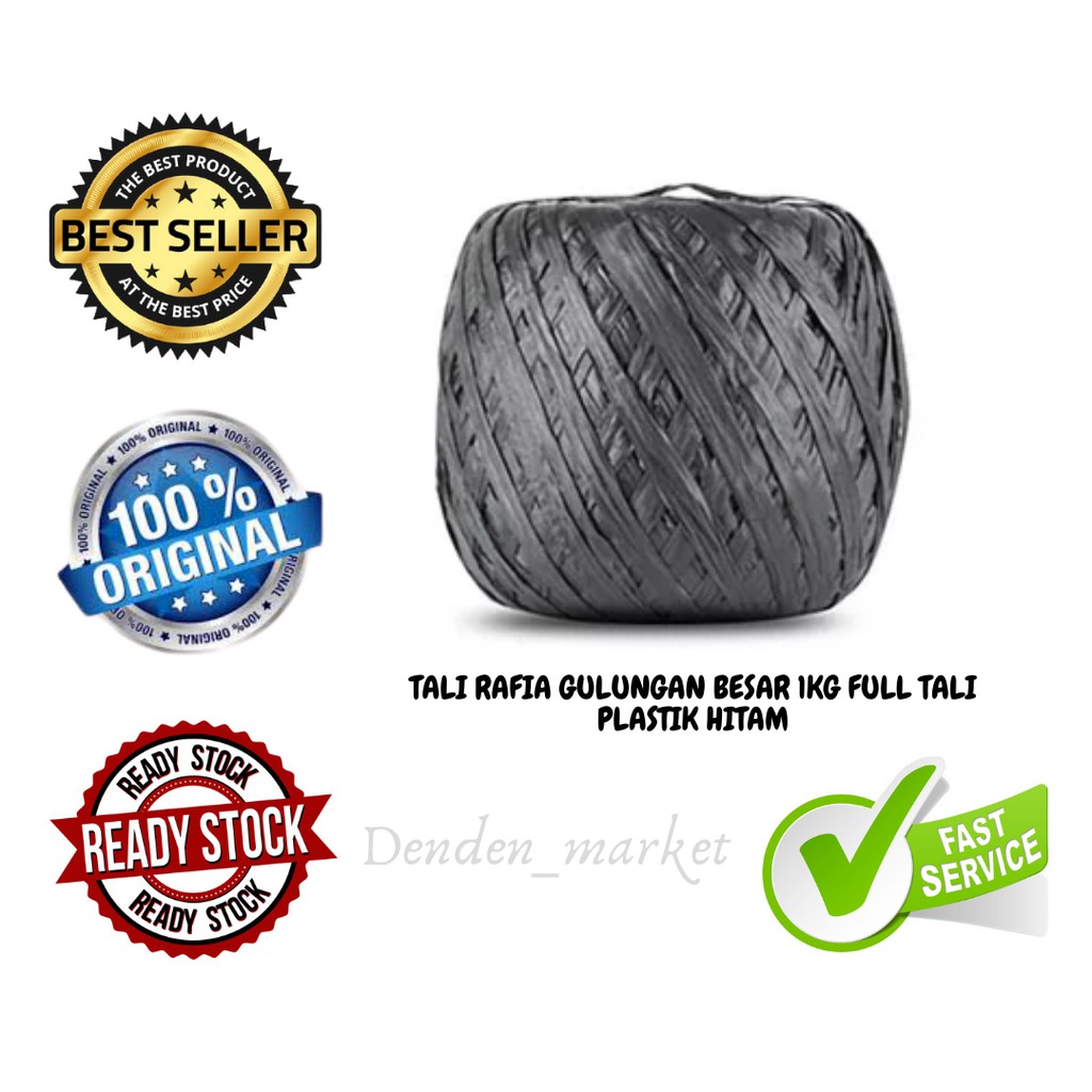 

TALI RAFIA HITAM 1 KG / TALI RAFIA GULUNGAN BESAR 1KG FULL TALI PLASTIK HITAM