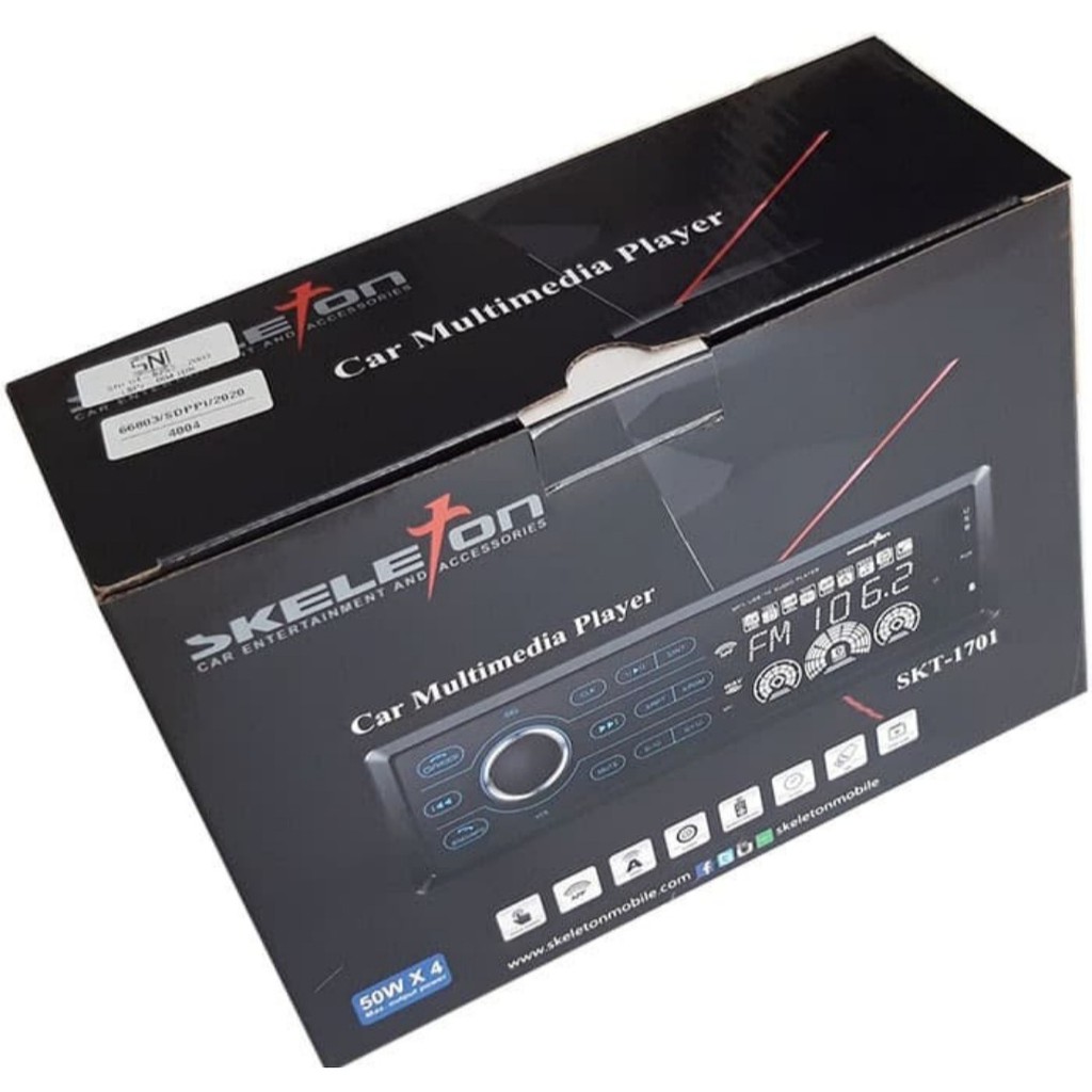 HEAD UNIT SINGLE DIN MP3 PLAYER RADIO USB BLUETOOTH SKT-1701B