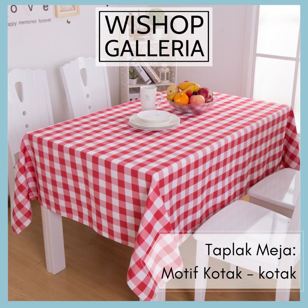 Taplak meja bahan KAIN PICNIC / PIKNIK kotak kotak | ukuran ada banyak | karpet multifungsi backgrou