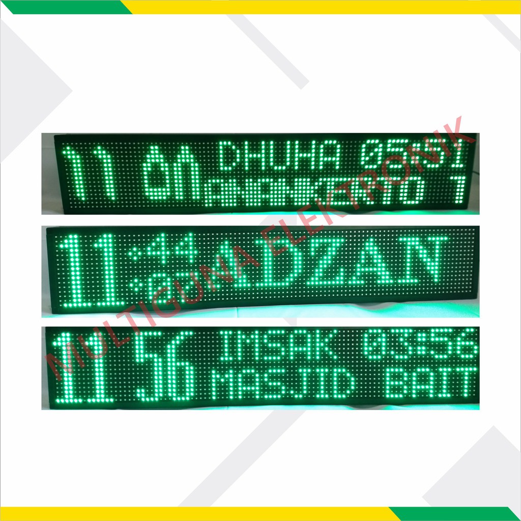 Jam Digital Masjid || Jadwal sholat + Auto Tartil ( 100cm x 20cm )