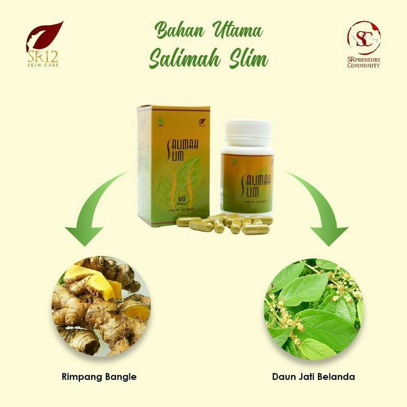 Salimah Slim SR12 Pelangsing Alami BPOM Obat Diet Herbal Aman Busui Original COD Resmi Official