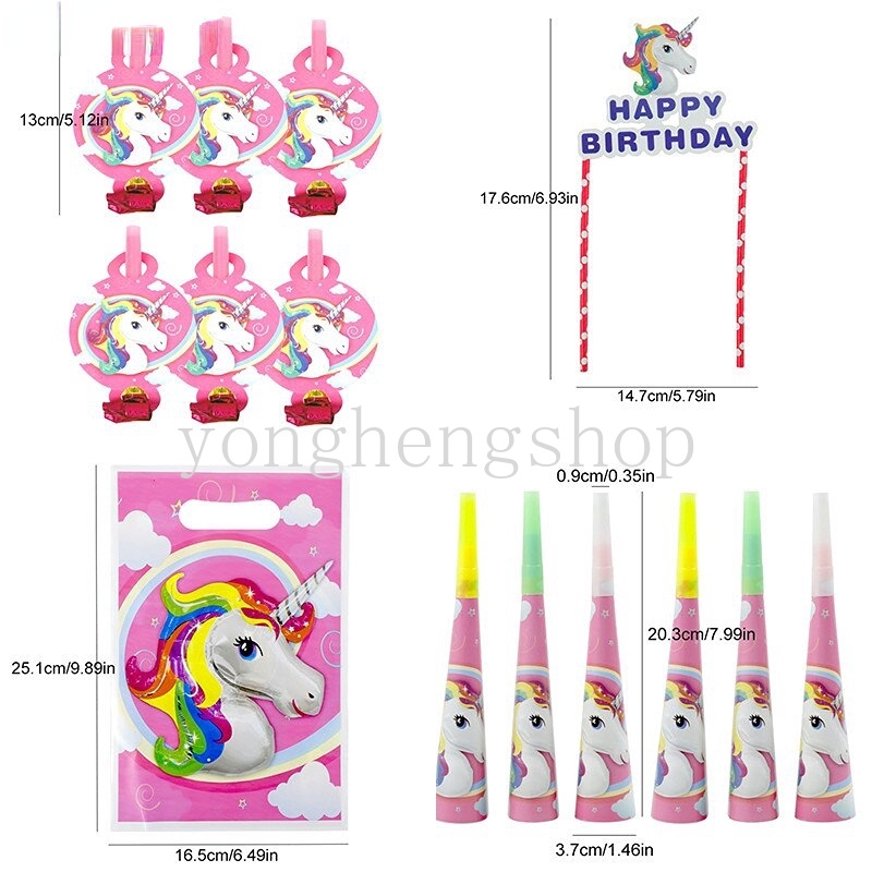 Set Kotak Permen Sekali Pakai Tema Unicorn Warna Pink Untuk Dekorasi Pesta Ulang Tahun Anak