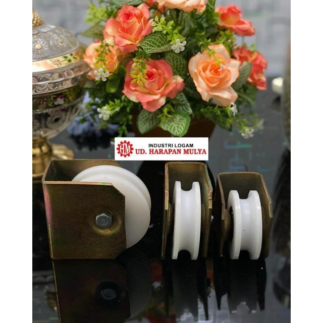 Roda Nylon Bulat Pagar Besi 6cm - 7cm - 8cm