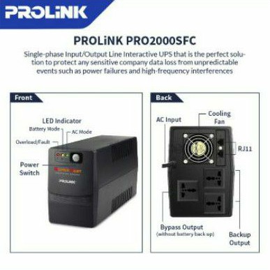 UPS PROLiNK PRO2000SFCU Super Fast Charging Line Interactive UPS 2000VA