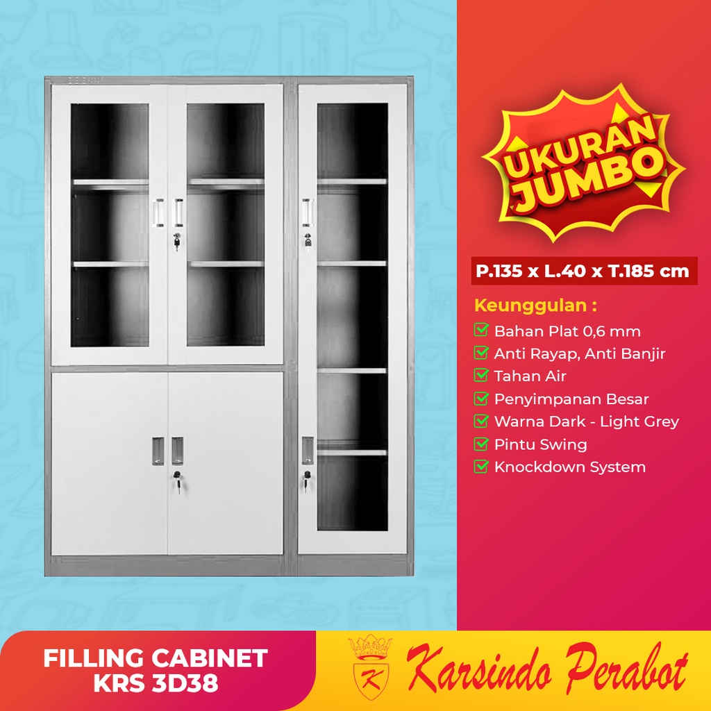 FILLING CABINET/Lemari Arsip Besi KRS 3D 38