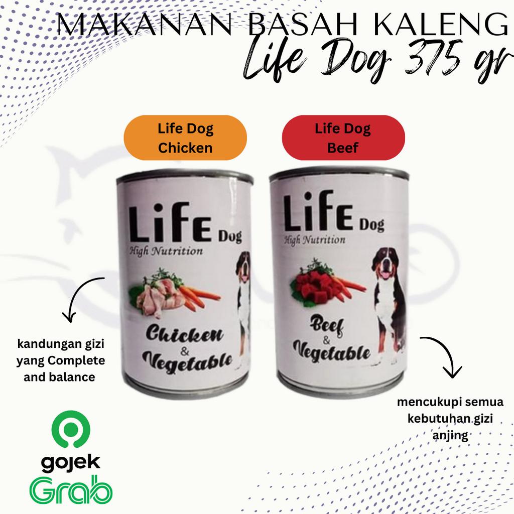 khusus ojol life dog food makanan anjing 375gr kaleng can 375 gr basah no alpo