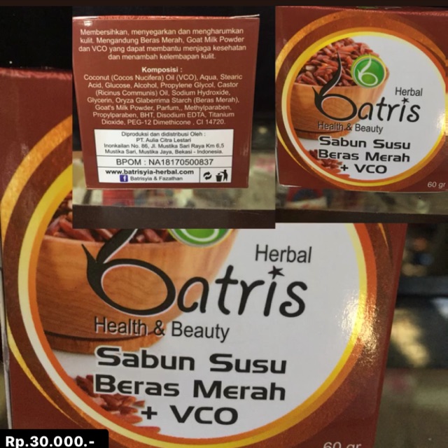 

Sabun vco beras merah Batrisyia Herbal