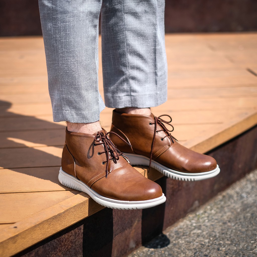 Sheen Plain Brown | Sepatu Chukka Boot Vintage Klasik Pria/Men Boots Footwear | FORIND x Giant Flames