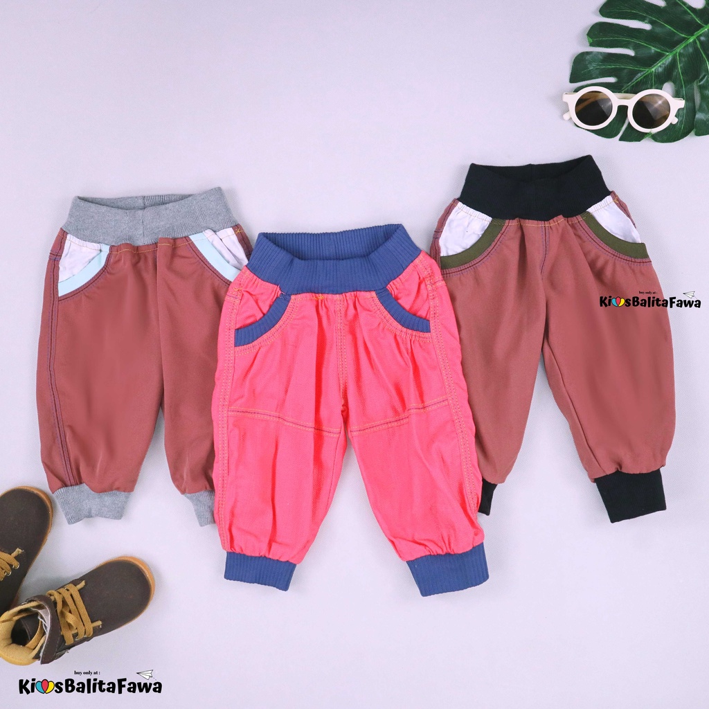 Jogger Bobo Kids uk 1-2 Tahun / Joger Pants Celana Anak Laki Perempuan Polos Import