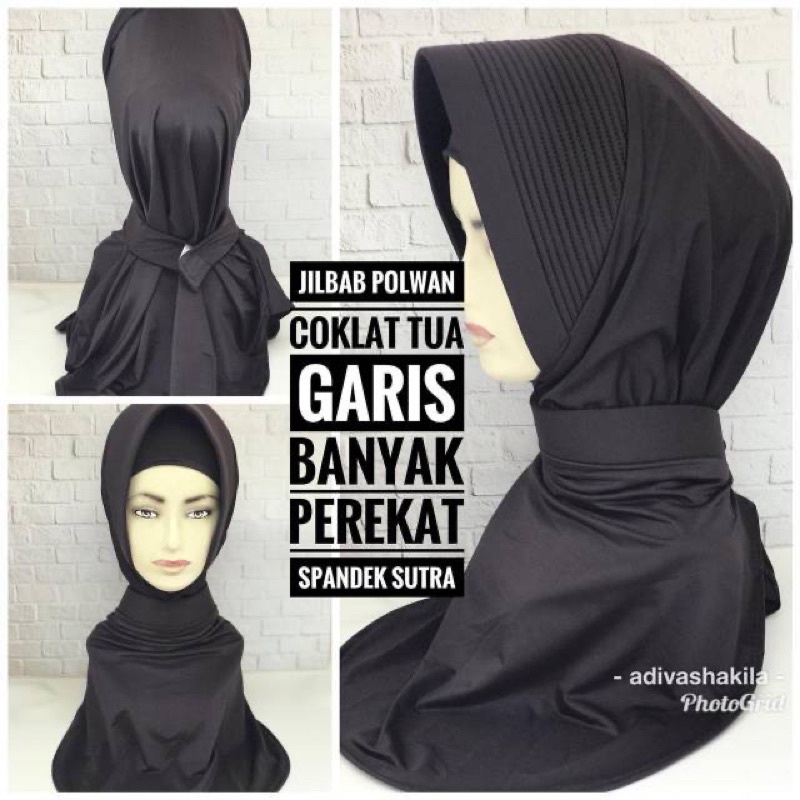 JILBAB DINAS POLWAN BERGO SPORT OLAHRAGA HITAM
