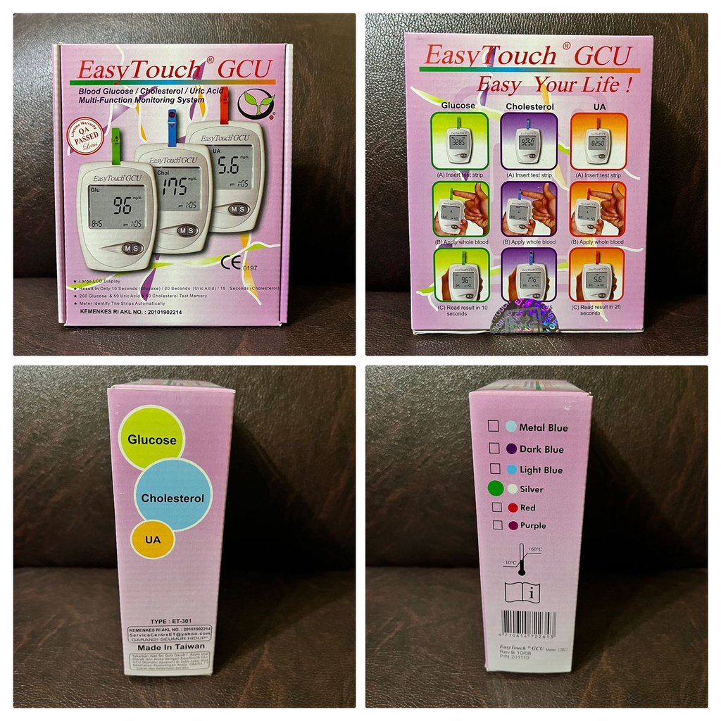 EASY TOUCH  GCU 3 IN 1 UNIT MESIN ALAT CEK GULA DARAH KOLESTEROL ASAM URAT