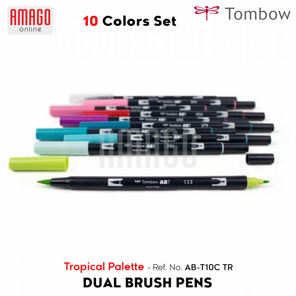 TOMBOW Dual Brush Pens - TROPICAL Palette of 10 colors - AB-T10C TR