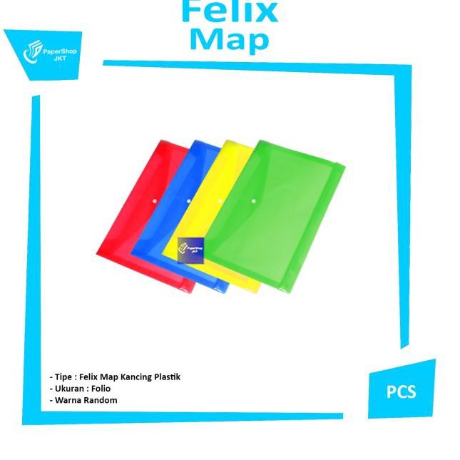 

♧ Map Plastik Kancing Felix Folio - Putih ➧