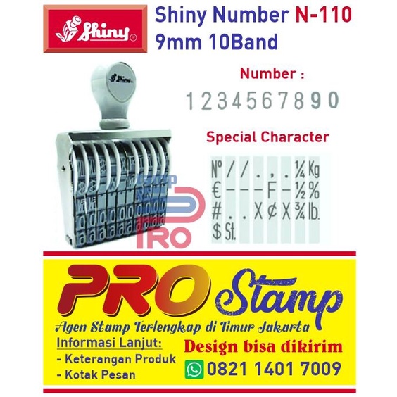 

Cantik Stempel Angka Manual Shiny N-110 / 9Mm 10Digit Gilaa!!!