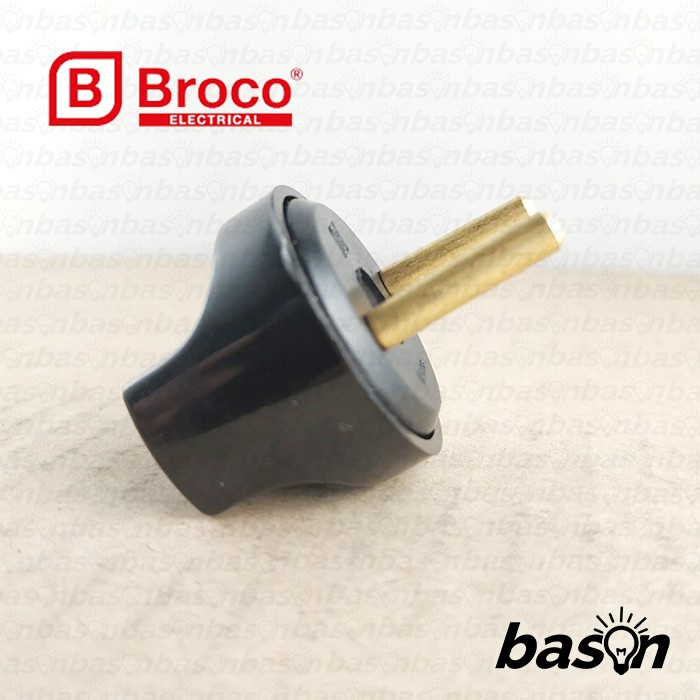 BROCO 844 STD Conversion Plug 6A 250V Black - Konverter Colokan