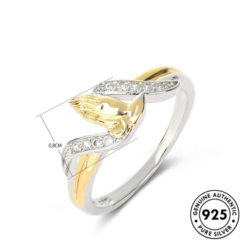 Cincin Berlian Bahan S925 Silver Plated