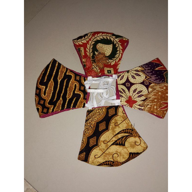 masker batik anak 3 lapis bisa isi tisu