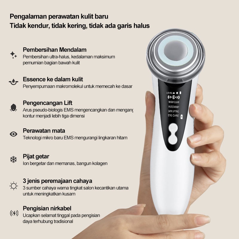 AmazeFan setrika wajah Anti Anging alat pengecil poripori wajah ion pijat face roller massager