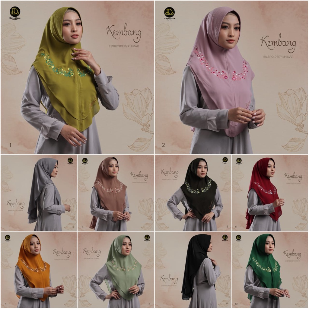 Jilbab Instan Khimar Mini Kembang Embroidery Bordir Ori Daradiora-4