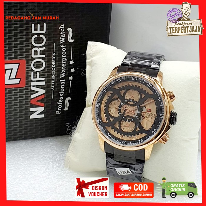 Jam Tangan Naviforce Original NF9150 Asli Murah Tali Rantai Chrono Crono Anti Air Box Ori Garansi