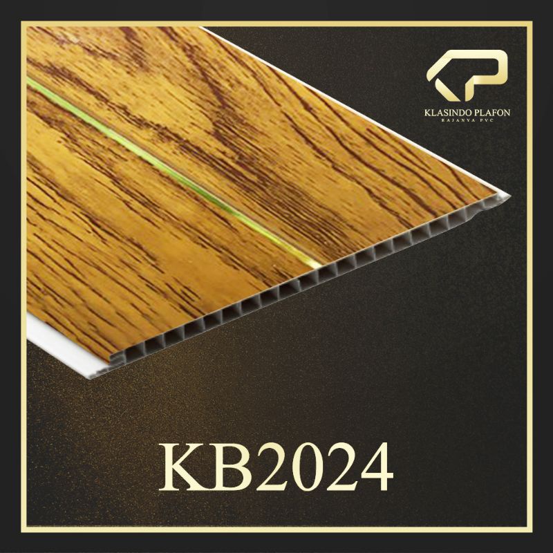 Plafon PVC Murah Bandung Motif Kayu + Nat Gold