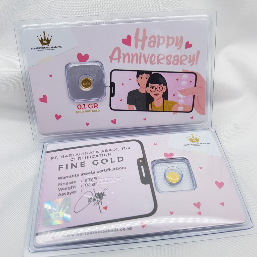 ANNIVERSARY SERIES LOVE YOU Valentine Gift Minigold Anniversary Edition 999.9 Logam mulia