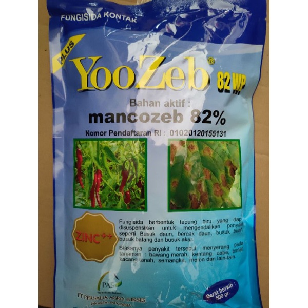 Fungisida YooZeb 82 WP(Biru) 500gr/ba.mankozeb biru 82%