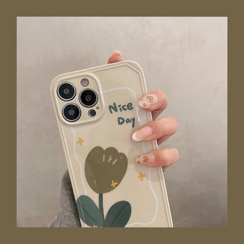Case Motif Bunga Untuk iPhone 12 13 11 Pro Max X Xs Max Xr 7 8 Plus Yjx1