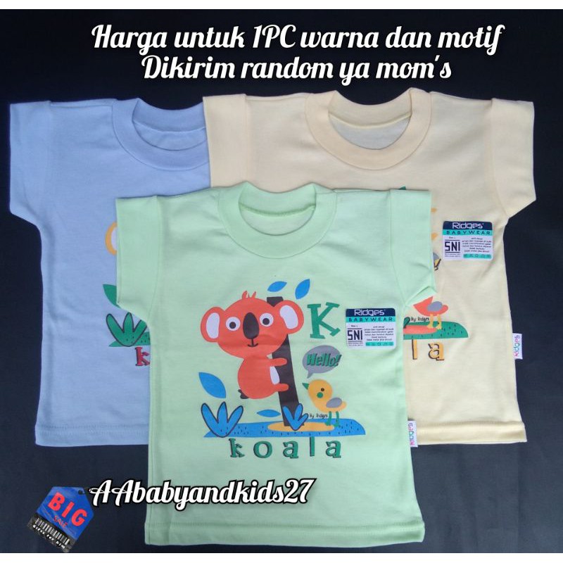 1PC Ridges Kaos Oblong Bayi Full Warna Gambar Lembut Dan SNI UK S-XL