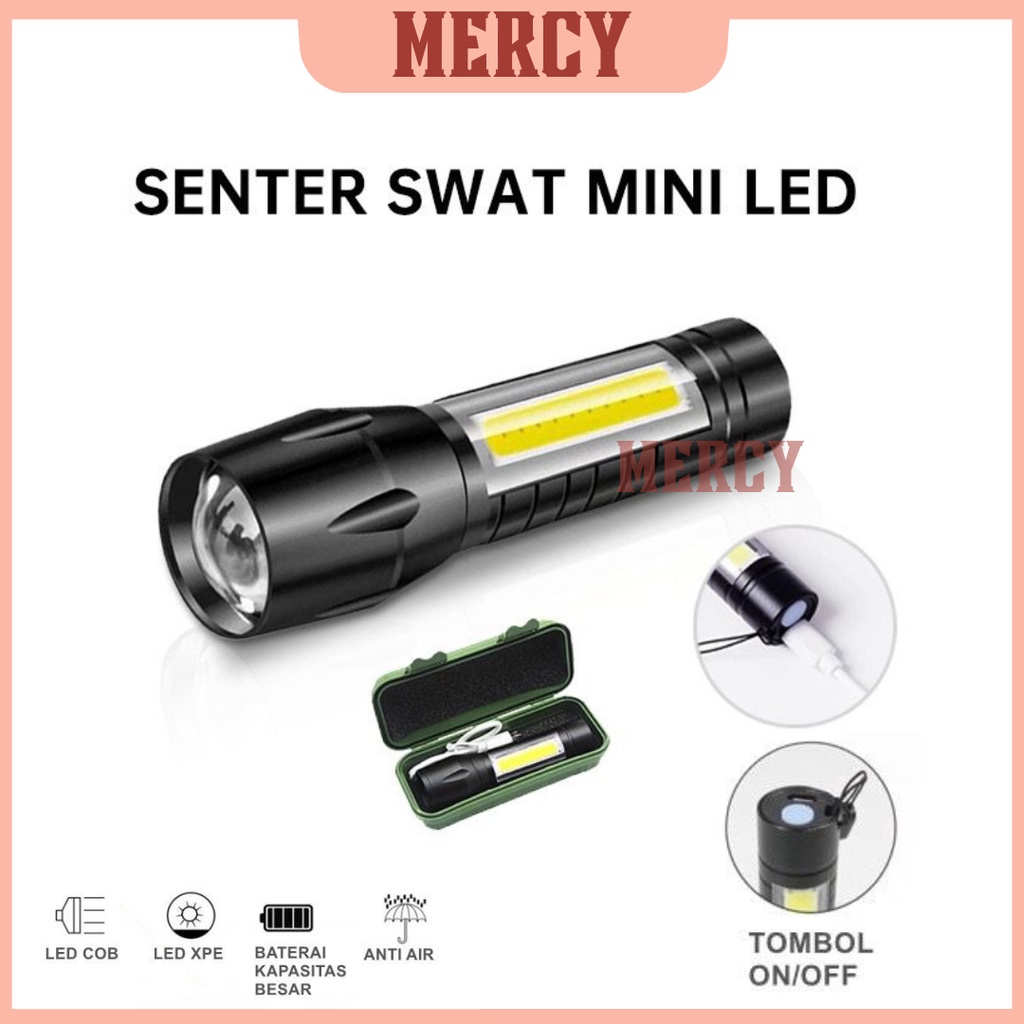 SENTER SWAT MINI ZOOM SENTER POLICE LED COB Recharge VA-511