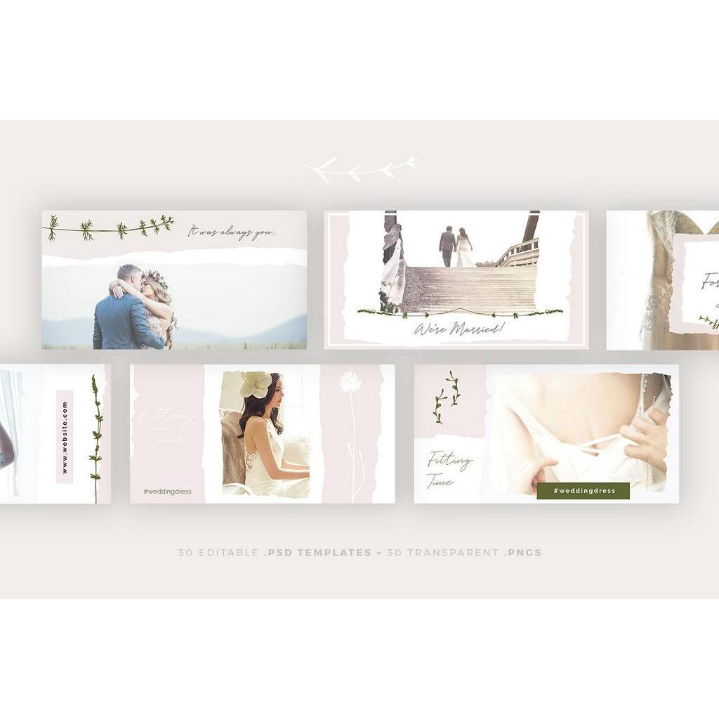 Elegant Wedding Social Media Pack - Photoshop