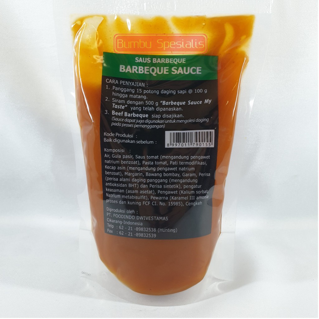 MY TASTE - Barbeque Sauce / Saus BBQ 500gr ---FREE PACKAGING