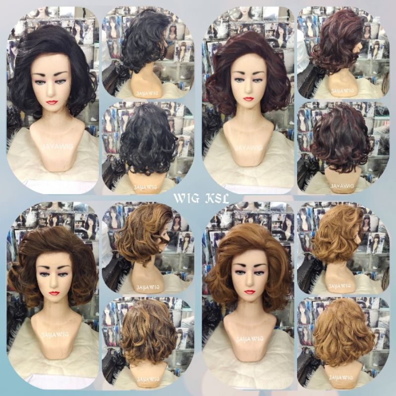 Wig Curly Rambut Palsu Wanita Model Keriting Pendek