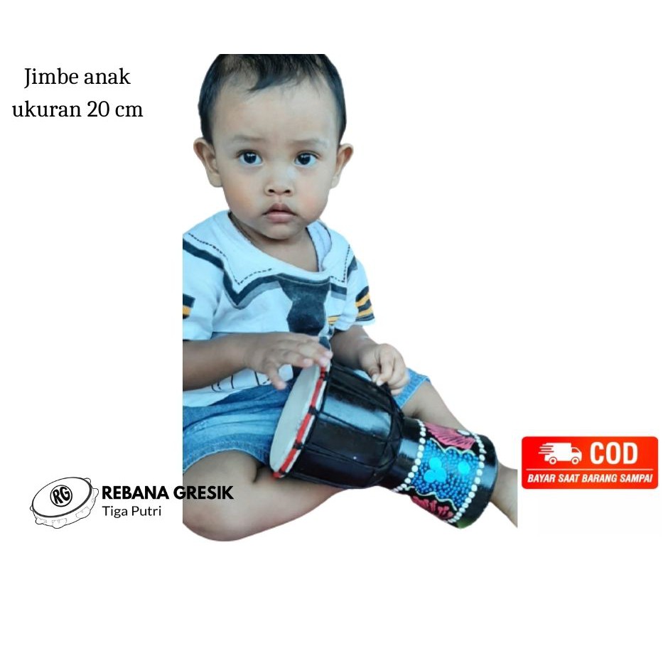 Alat Musik Jimbe / Gendang / Alat Musik Tradisional / Jimbe ukuran 20 cm alat musik anak mainan anak