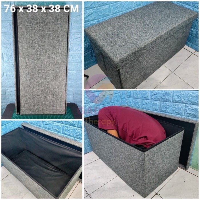 Storage Box Bentuk Sofa Ottoman Kotak Tempat Penyimpanan Barang Mainan