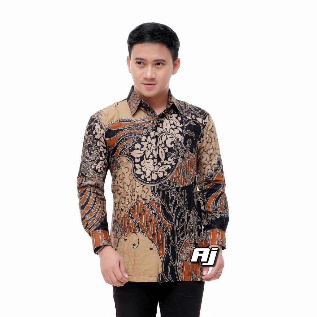 KEMEJA BAJU BATIK PRIA LENGAN PANJANG JUMBO M L XL XXL 3XL 4XL 5XL