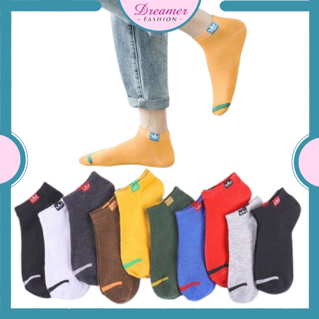 DF KK212 Kaos Kaki Wanita Pendek 1 Garis Motif Adios Kaos Kaki Semata Kaki Kekinian Import