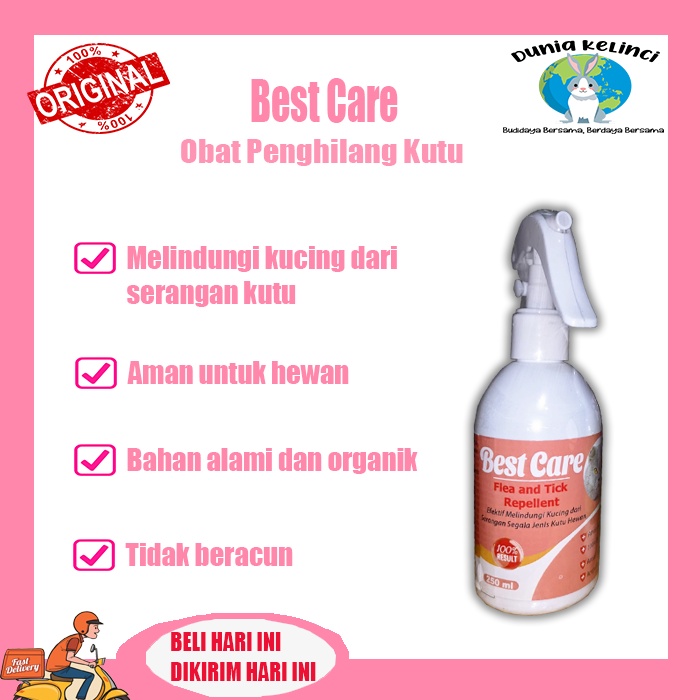 Obat Kutu kucing BEST CARE FLEA AND TICK REPELLENT 250 ML Penghilang kutu