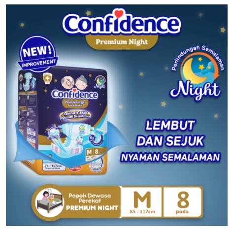 Popok Dewasa Confidence Premium Night M 8