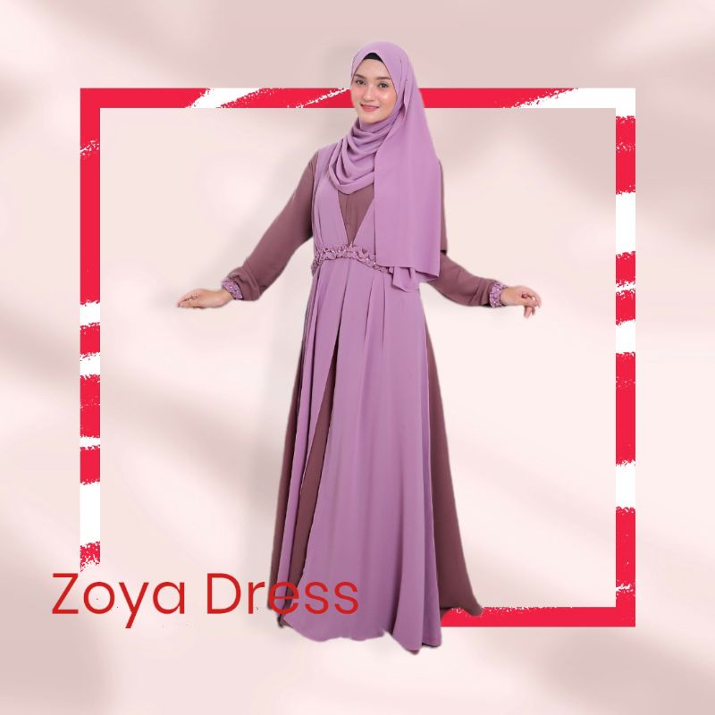 Zoya Dress Set Pashmina Size M Original By Adzkia Hijab Syari