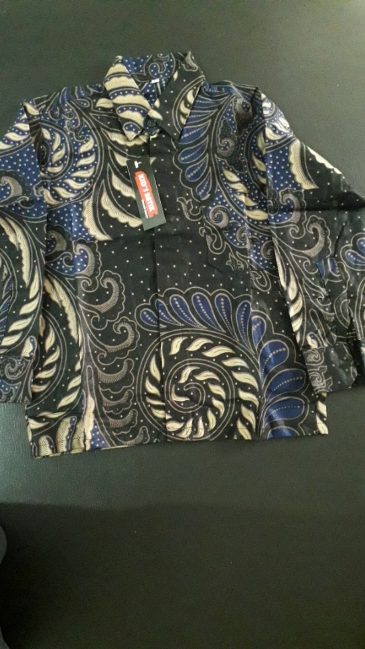 Kemeja Batik Anak / Hem Anak Pendek Laki Laki Motif Ulir 1-10 Tahun