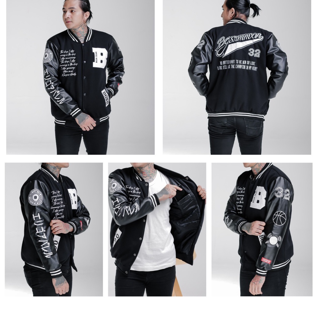 Jaket Varsity STAR BGSR Pria Wanita Baseball Versity Unisex Cewek Cowok Original